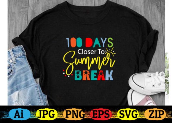 100 Days Closer to Summer Break Graphics & T-Shirt Designs