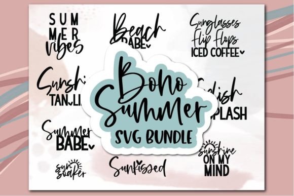 Boho Summer Svg Bundle: Graphics for T-Shirt Designs
