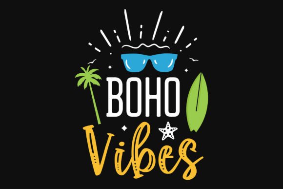 Boho Vibes Summer Graphics & T-Shirt Designs