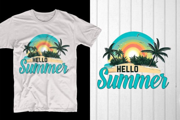 Hello Summer Graphics for T-Shirt Designs