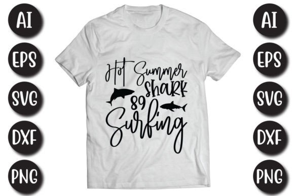 Hot Summer Shark 89 Surfing Graphics for T-Shirt Designs