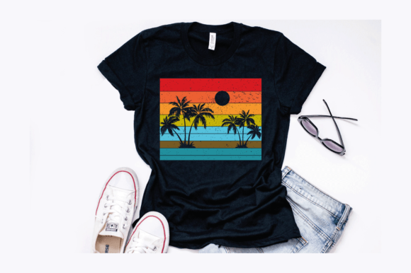 Retro Palm Tree Design for T-Shirts & Graphics