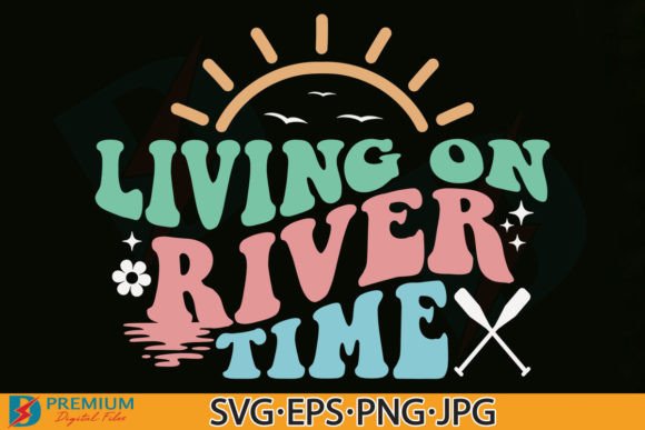 Retro Summer River Time SVG: Graphics & T-Shirt Designs