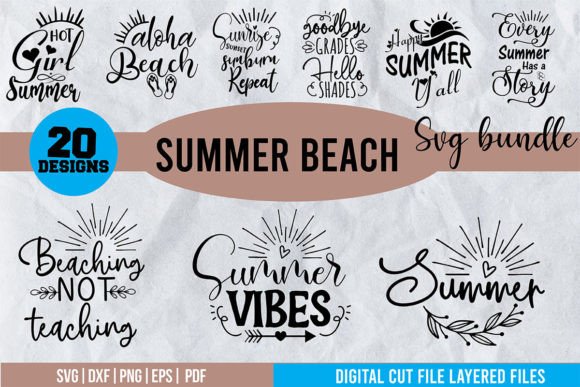 Summer Beach SVG Bundle: Graphics for T-Shirt Designs