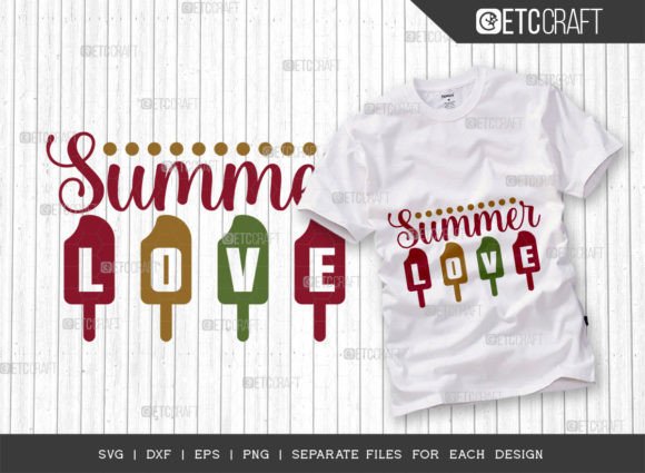Summer Love SVG Cut File: Beach Life Graphics for T-Shirt Designs