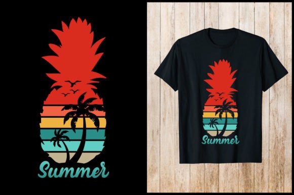 Summer Retro T-Shirt Design – Graphics for T-Shirt Designs with Commercial Appeal