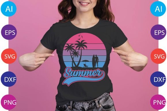 Summer Retro T-Shirt Design, Vintage Graphics for T-Shirt Blogs