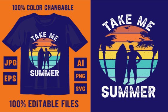 Summer Retro Vintage Sunset T-shirt Design Review
