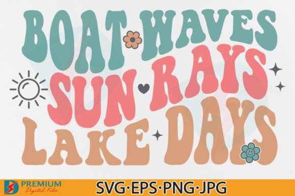 Summer SVG Boat Waves Graphics for T-Shirt Designs