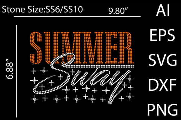 Summer Sway Rhinestone Templates Design: A Visual Boost for Blog Graphics & T-Shirt Designs