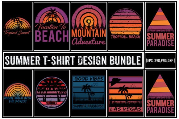 Summer T-Shirt Design Bundle 1: Graphics & Print Templates for Creative Sellers