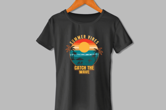 Summer Vibes Catch the Wave SVG – A Versatile Graphic for T-Shirt Designs & Crafters