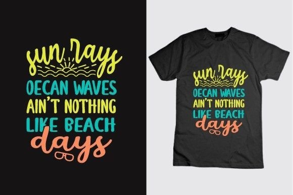 Sun Rays Ocean Waves Graphics for T-Shirt Designs