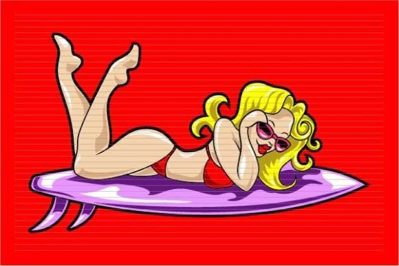 Surf Girl Summer Sunset Graphics & Illustrations Review